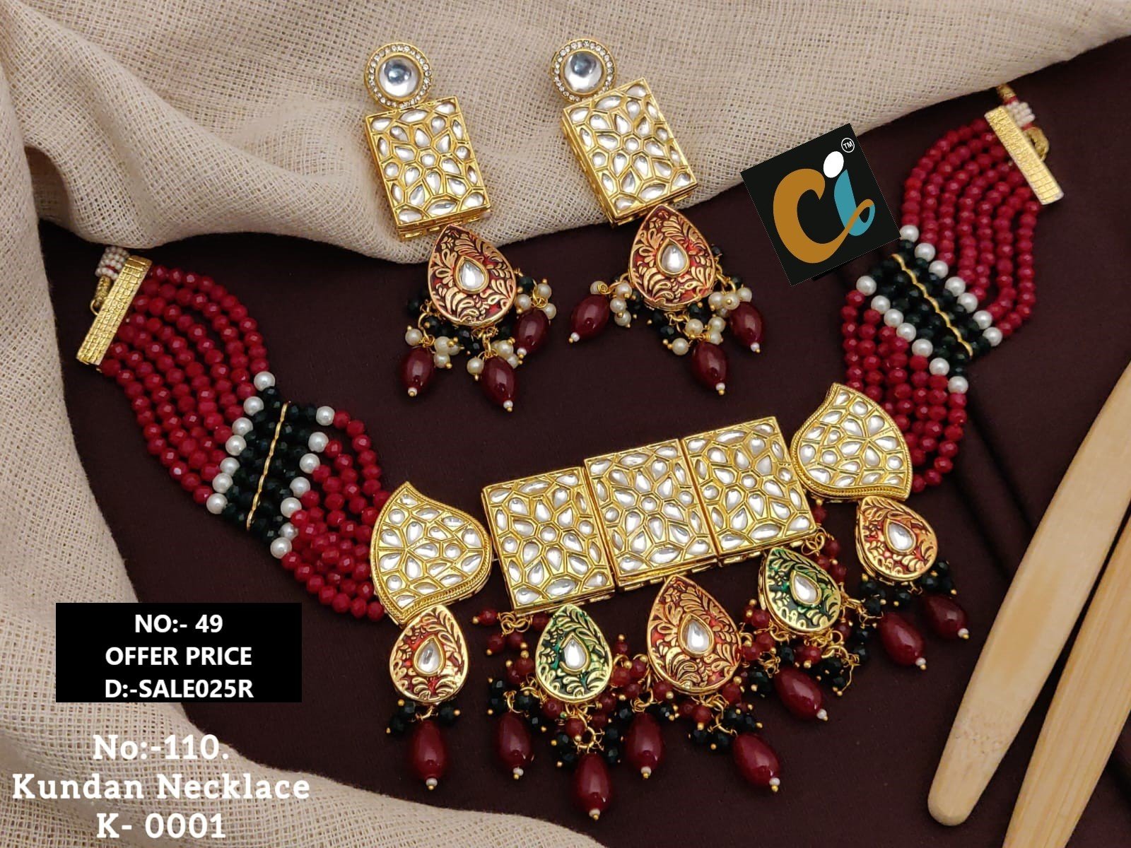 MOTI AND KUNDAN SHORT NECKLACE CHOKER