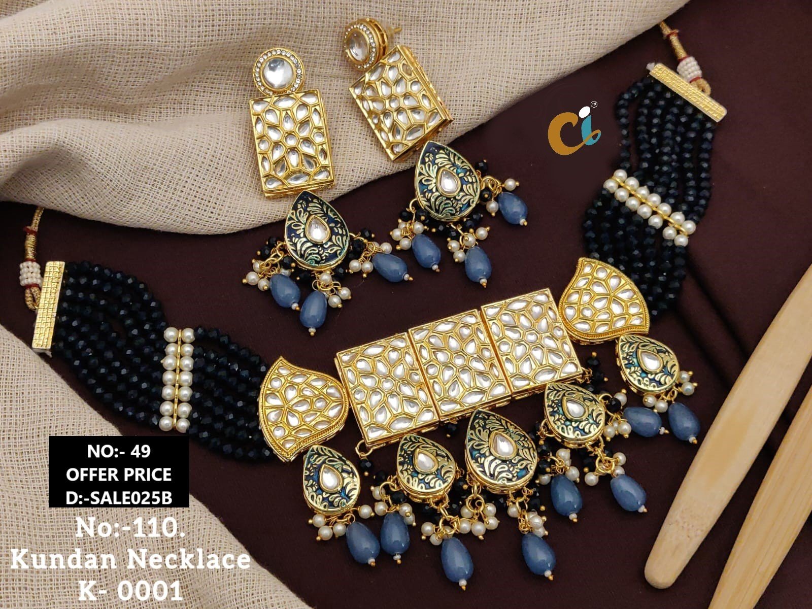 MOTI AND KUNDAN SHORT NECKLACE CHOKER