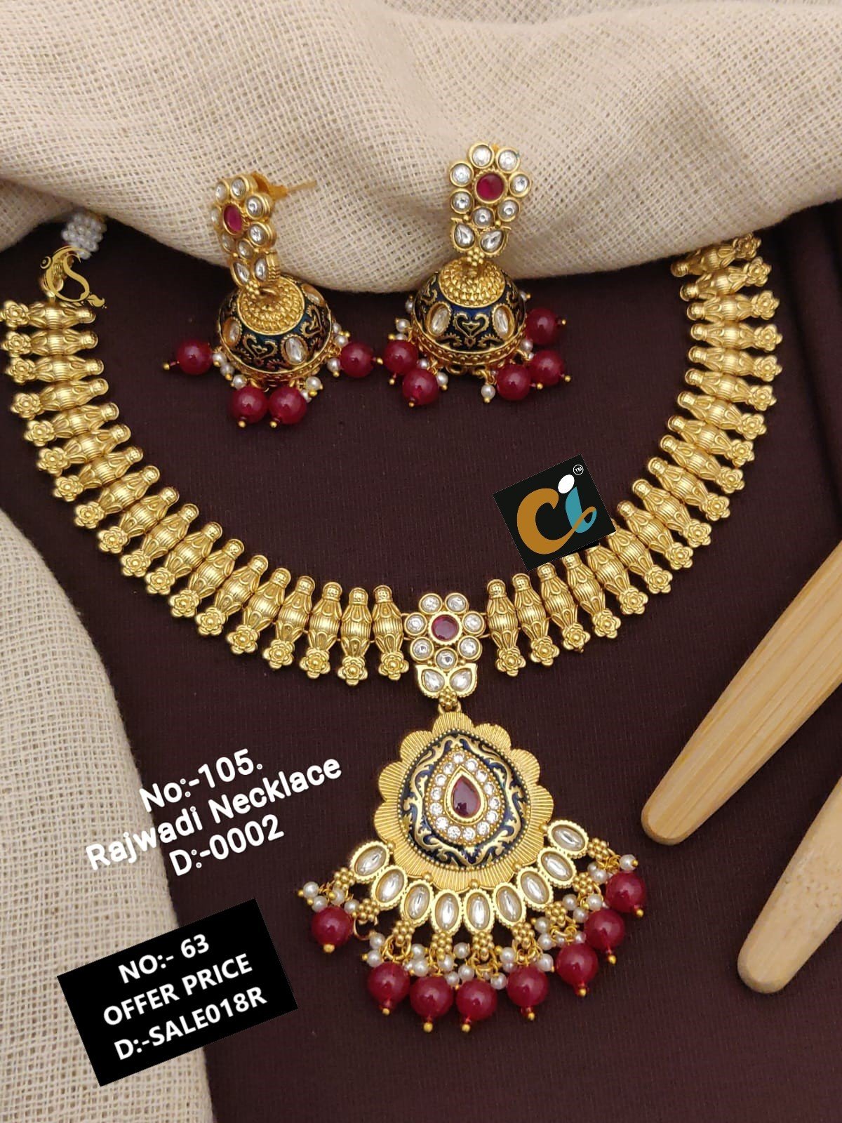 MOTI AND KUNDAN SHORT NECKLACE CHOKER