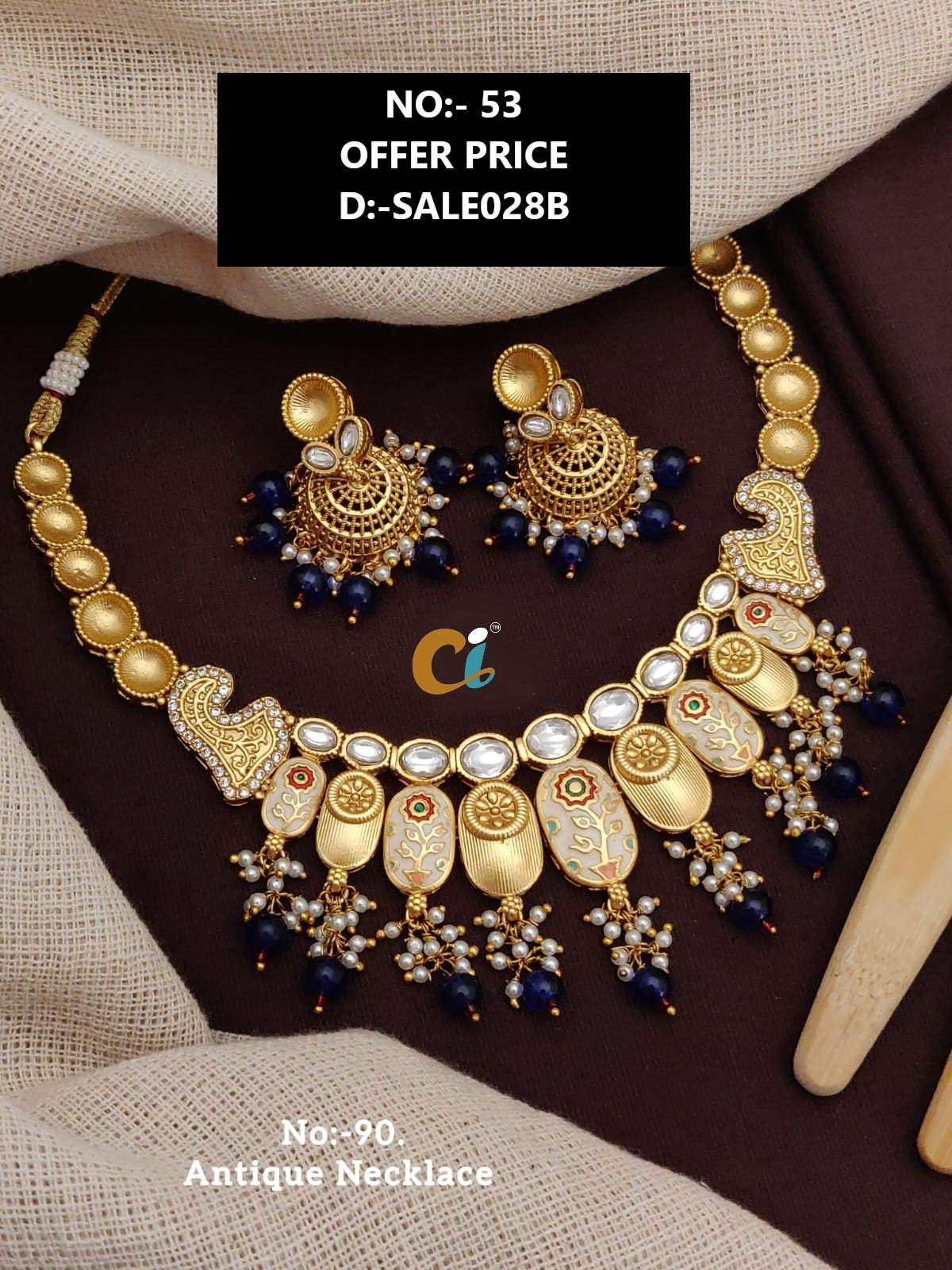 MOTI AND KUNDAN SHORT NECKLACE CHOKER