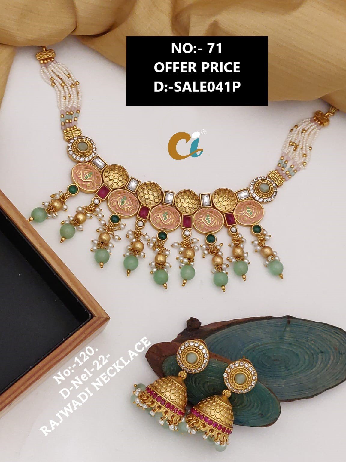 MOTI AND KUNDAN SHORT NECKLACE CHOKER
