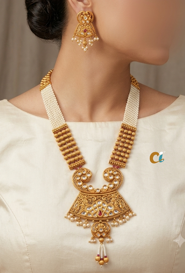 ANTIQUE MOTI LONG NECKLACE