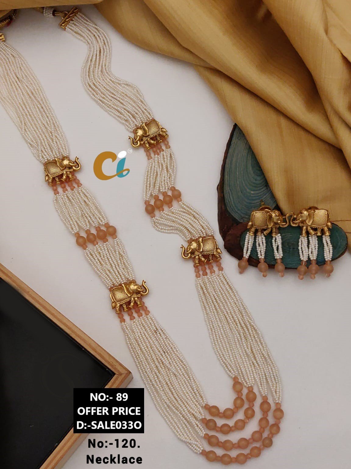 ATINQUE WITH MOTI LONG NECKLACE
