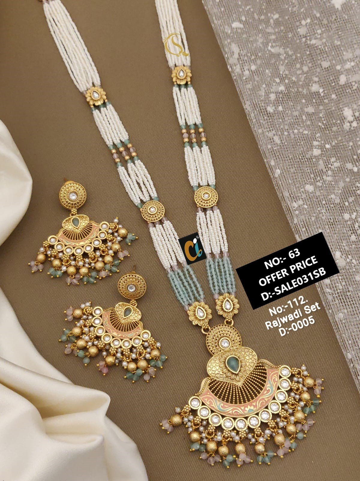 ATINQUE WITH MOTI LONG NECKLACE
