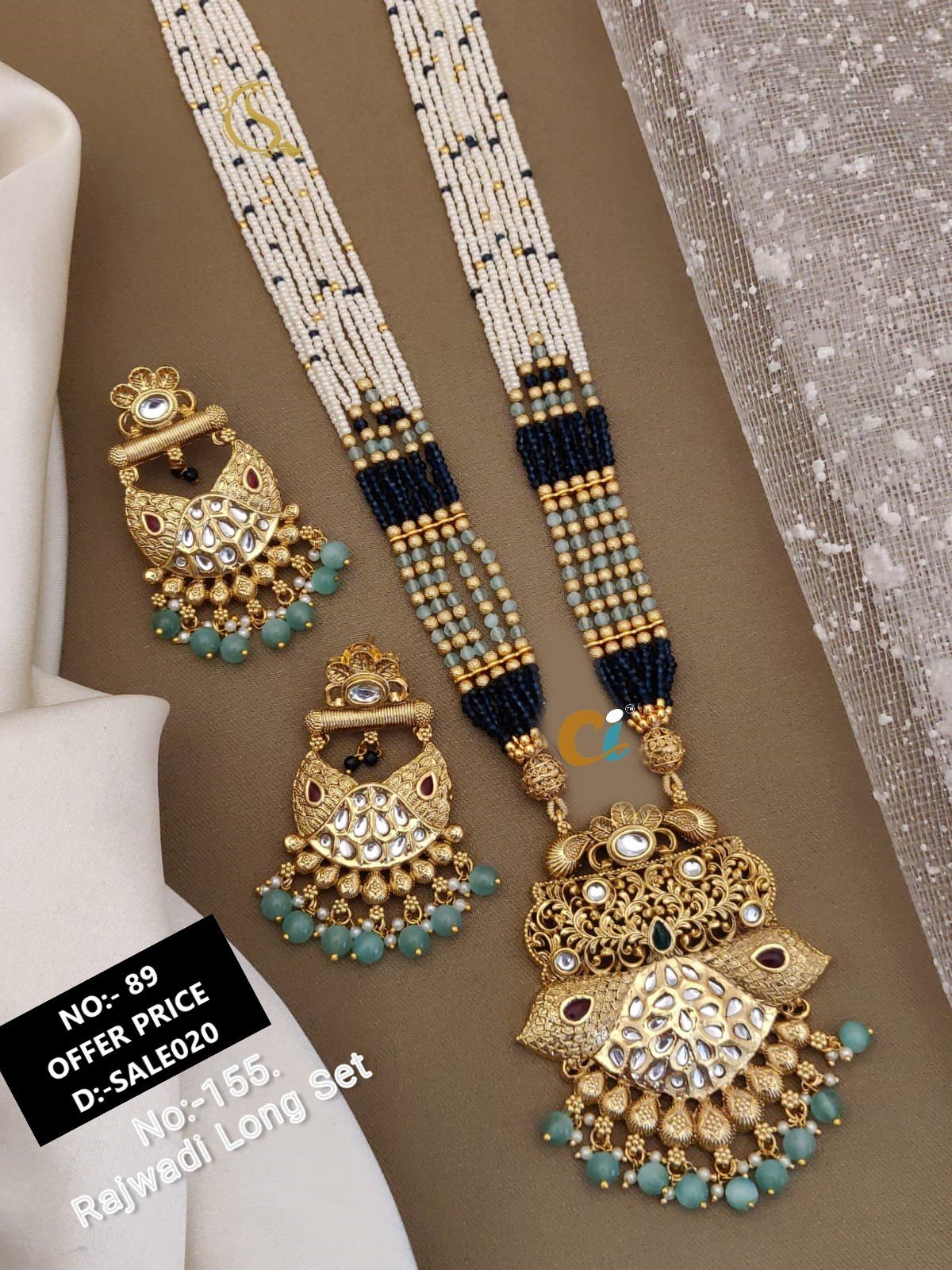 ATINQUE WITH MOTI LONG NECKLACE