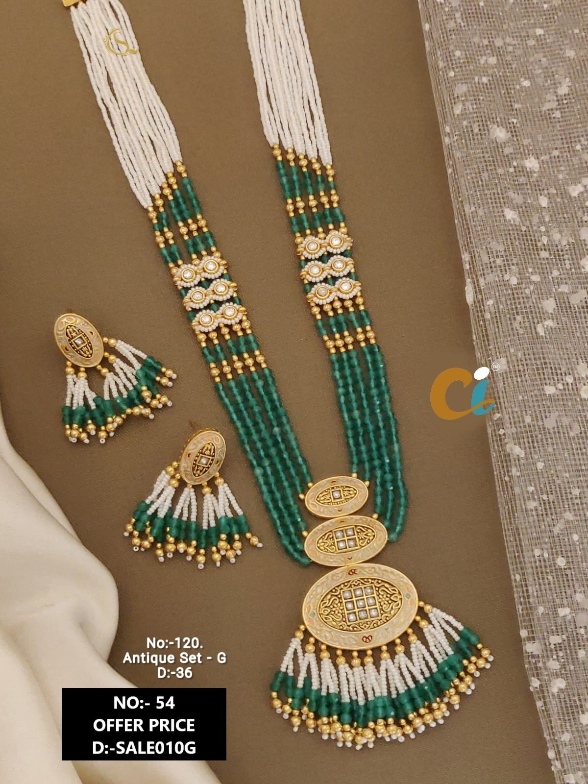 ATINQUE WITH MOTI LONG NECKLACE