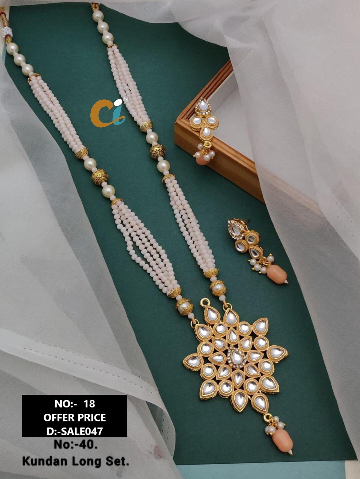 ATINQUE WITH MOTI LONG NECKLACE
