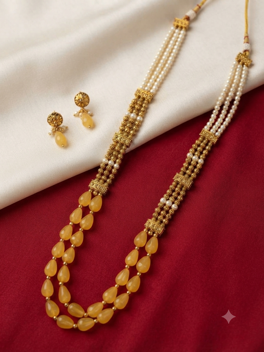 ATINQUE WITH MOTI LONG NECKLACE