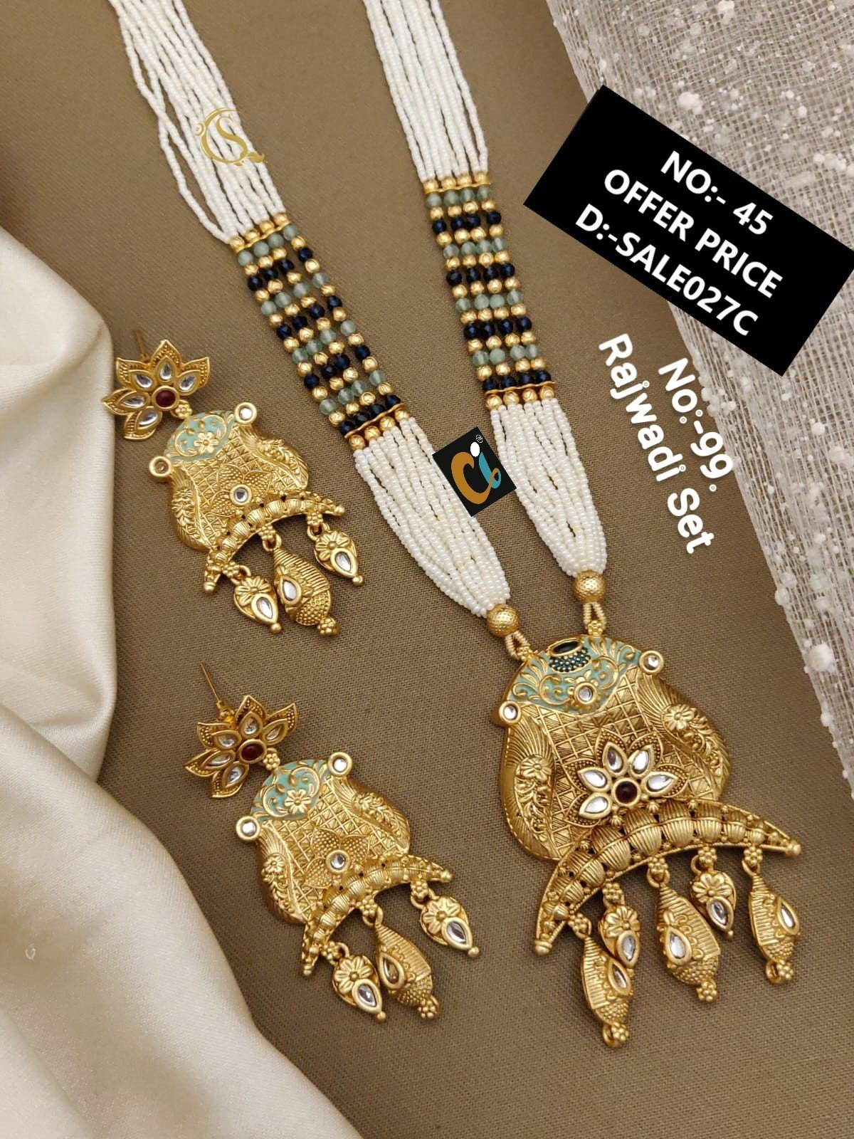 ATINQUE WITH MOTI LONG NECKLACE