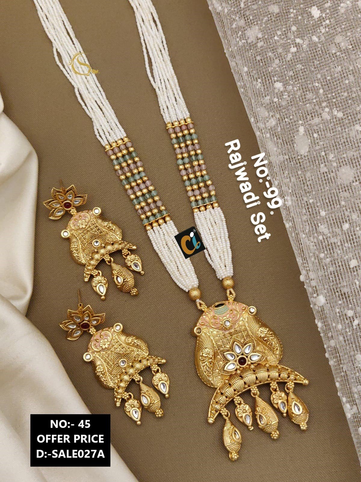 ATINQUE WITH MOTI LONG NECKLACE
