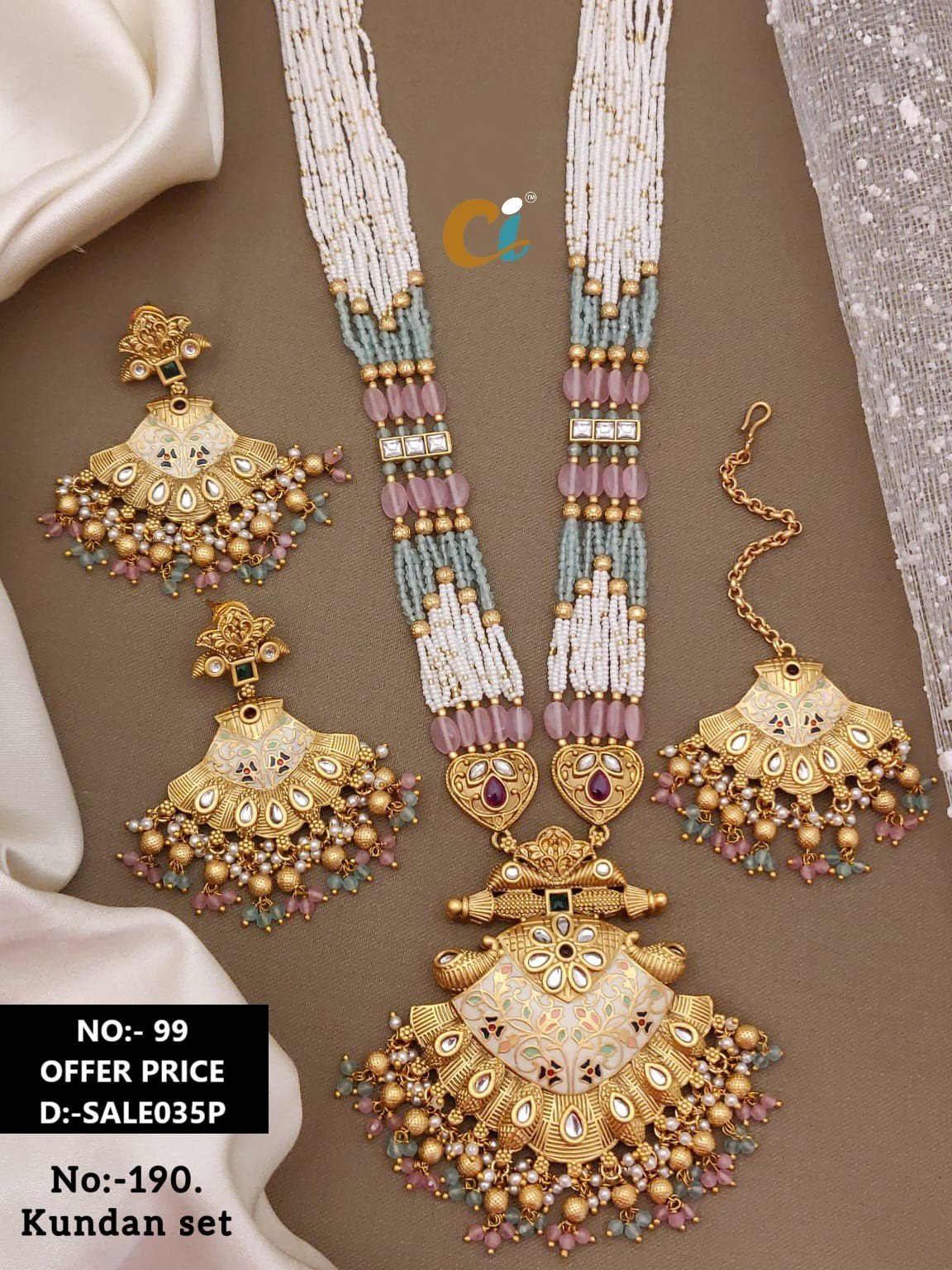 ATINQUE WITH MOTI LONG NECKLACE