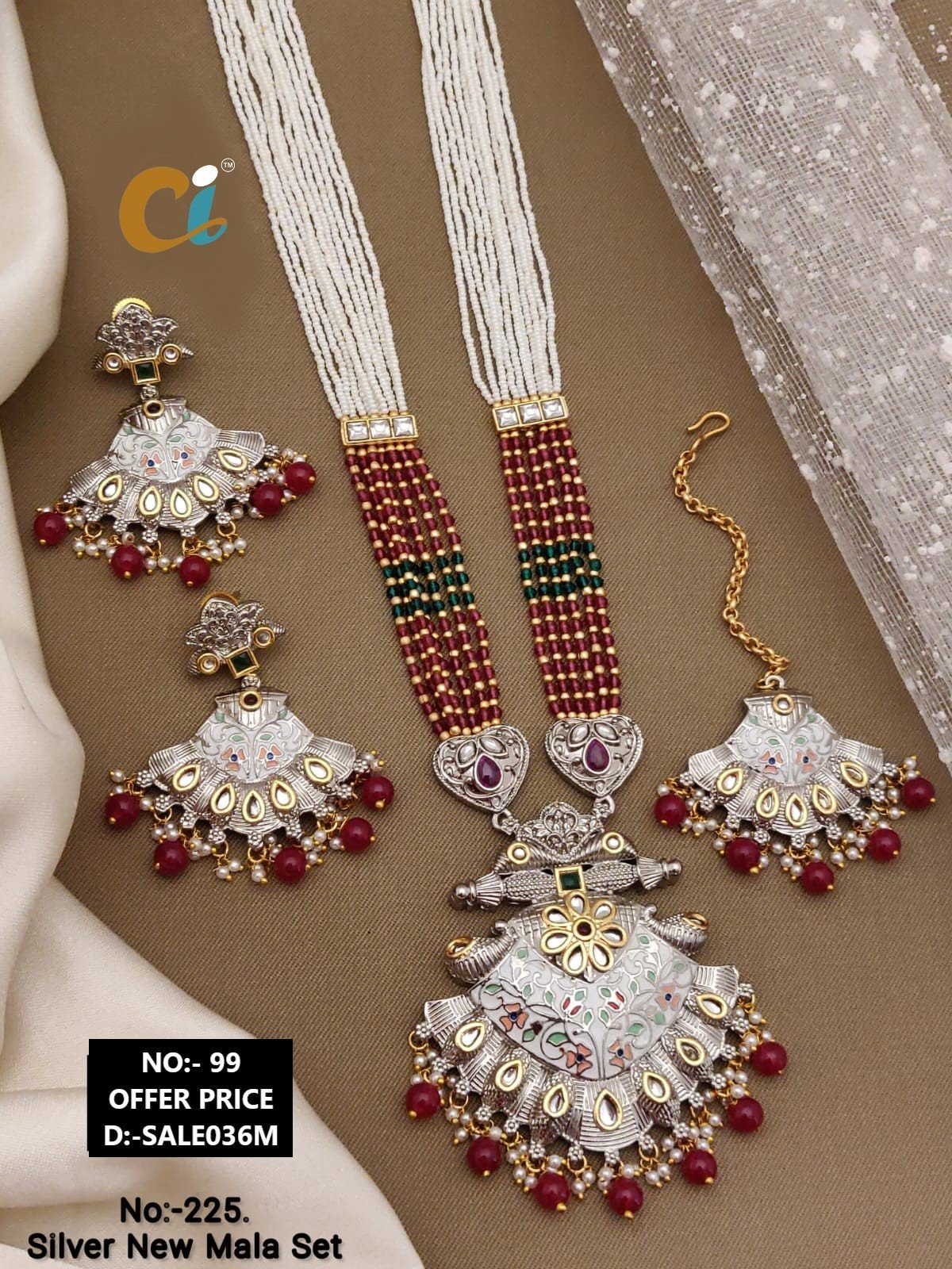 ATINQUE WITH MOTI LONG NECKLACE