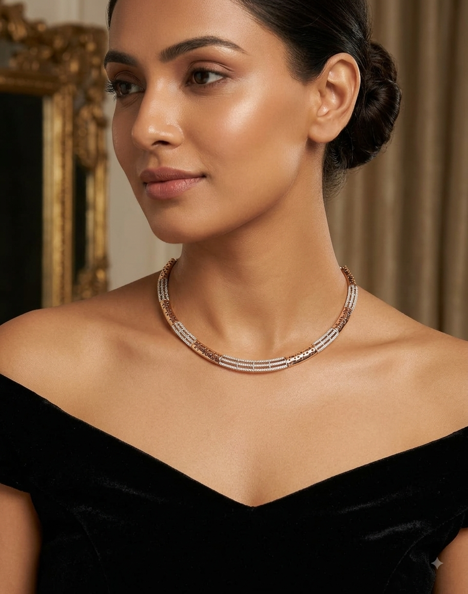 ROSE GOLD A.D. SHORT NECKLACE