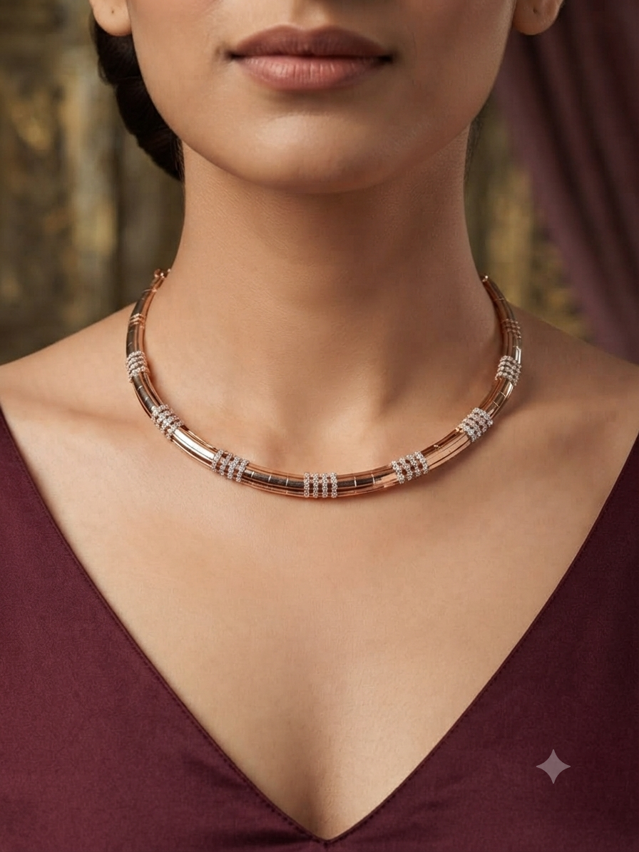 ROSE GOLD A.D. SHORT NECKLACE
