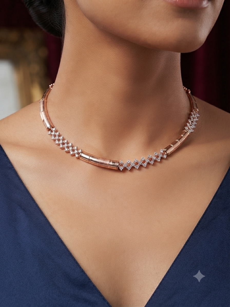 ROSE GOLD A.D. SHORT NECKLACE