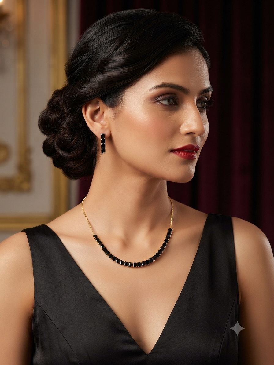BLACK A.D. SHORT NECKLACE
