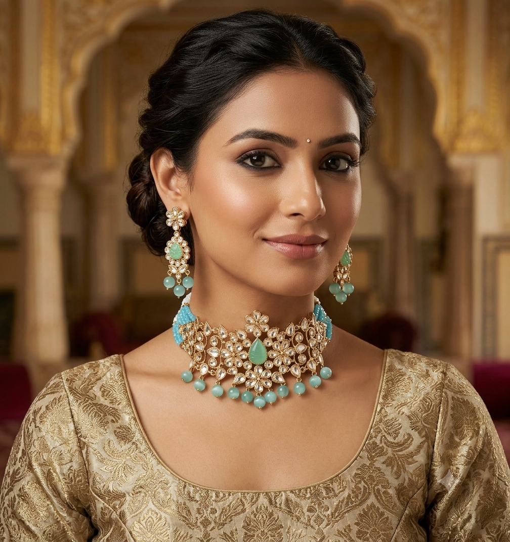 KUNDAN SHORT NECKLACE